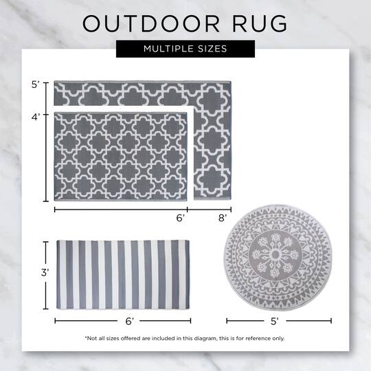 DII® Stone & White Rugby Stripe Outdoor Rug, 4ft. x 6ft.